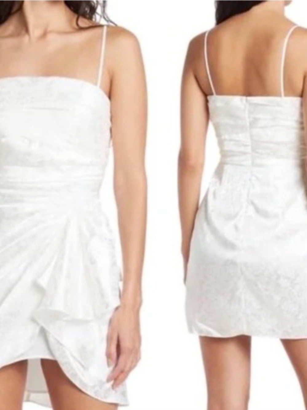 Ronny Kobo Collection White Spaghetti-Strap Mini Dress